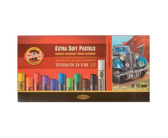 Пастель художественная Koh-I-Noor "Toison D`or Extra Soft 8552", 12 цветов, картон. упаковка 8552012001KZ