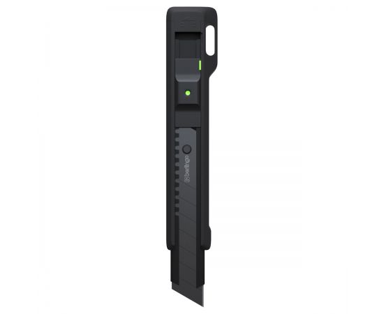 Нож канцелярский 18мм Berlingo "Razzor 400", черное лезвие, auto-lock, металл. направл., европодвес BM4140