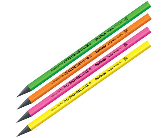 Карандаш ч/г Berlingo "Flexy Neon" HB, заточен., пластиковый, ассорти BP00885