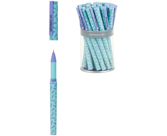 Ручка шариковая Greenwich Line "Pattern lavender" синяя, 0,7мм, игольчатый стержень, грип, софт-тач GL_24586/Pbl_32657