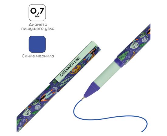 Ручка шариковая Greenwich Line "Lovely leopard" синяя, 0,7мм, игольчатый стержень, грип, софт-тач GL_24739/Pbl_32672