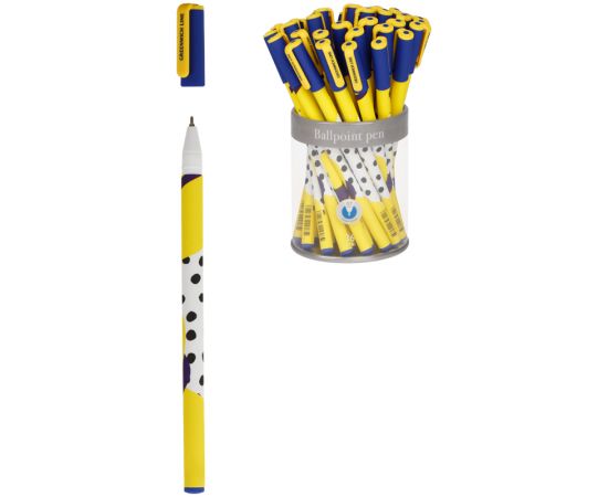 Ручка шариковая Greenwich Line "Creative dots" синяя, 0,7мм, игольчатый стержень, софт-тач GL_25125