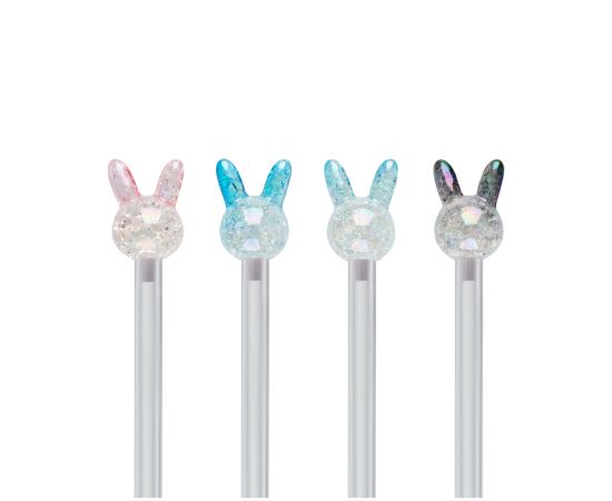 Ручка шариковая MESHU "Crystal Rabbit" синяя, 0,7мм, корпус ассорти, с топпером MS_02897