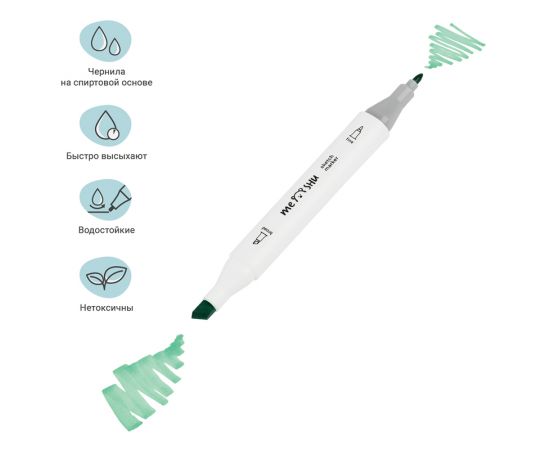 Набор двусторонних маркеров для скетчинга MESHU 80цв., основные цвета, корпус трехгранный, пулевид./клиновид.наконечники, текстильный чехол на молнии MS_53448