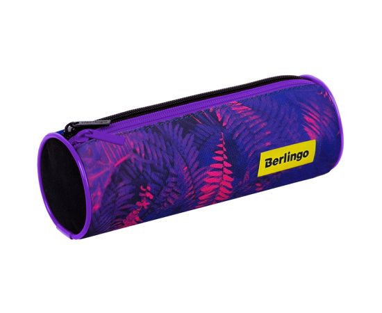Пенал-тубус 2 отделения, 210*70 Berlingo "Flora neon", полиэстер PM09027