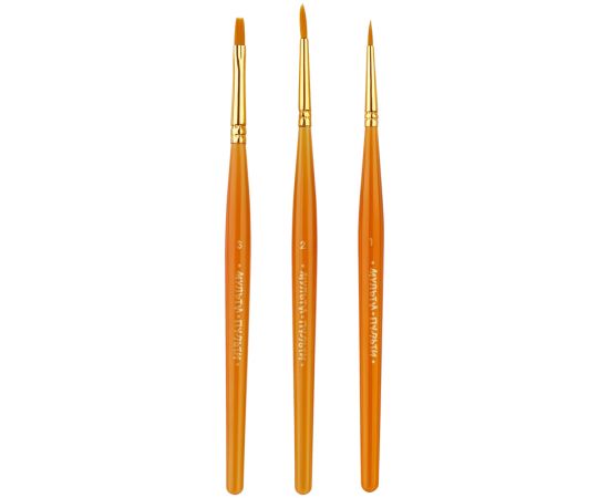 Набор кистей Мульти-Пульти 3шт., синтетика, круглые № 1, 2, плоская № 3, блистер SB_40782