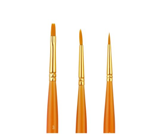 Набор кистей Мульти-Пульти 3шт., синтетика, круглые № 1, 2, плоская № 3, блистер SB_40782