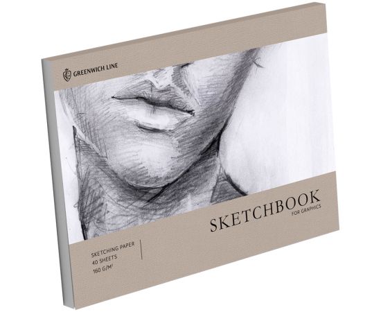 Скетчбук для графики и эскизов 40л., А5 Greenwich Line "Graphics. Outlines", на склейке, 160г/м2 SkBG_45780