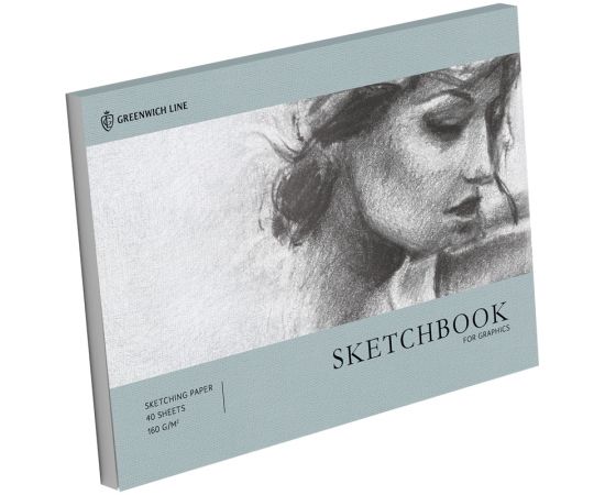 Скетчбук для графики и эскизов 40л., А4 Greenwich Line "Graphics. Graceful girl", на склейке, 160г/м2 SkBG_45782