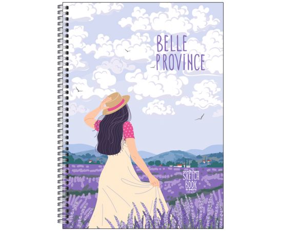 Скетчбук 80л., А5 на гребне BG "Belle province", матовая ламинация, выб. лак, 120г/м2 СТ5гр80_лм_вл 9814