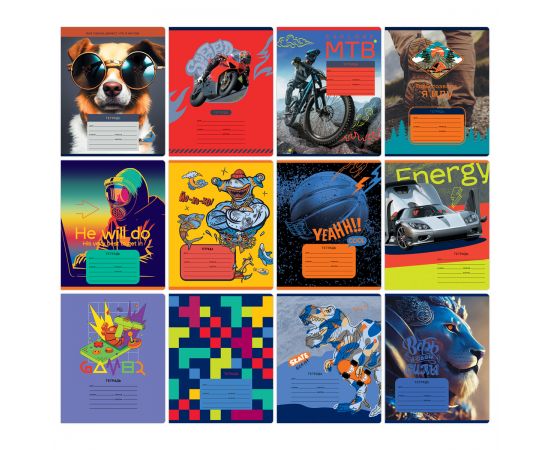 Тетрадь 18л., клетка BG "Mix-12. Мальчики", эконом Т5ск18 11710