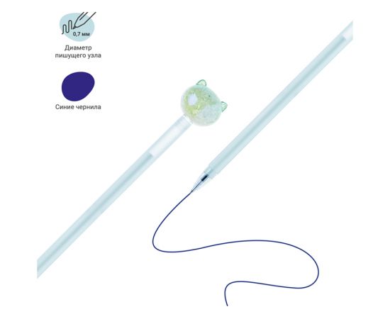 Ручка шариковая MESHU "Cute Cats" синяя, 0,7мм, перламутр, софт-тач, ассорти, с топпером 296411