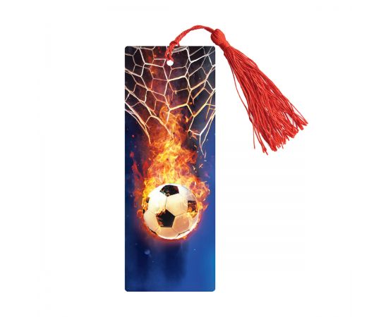 Закладка для книг 3D с линейкой, 150*55мм, ArtSpace "Fire ball", декоративный шнурок 3D_45132