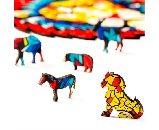 Деревянный пазл с двухслойной крышкой Лев M 46071774551730