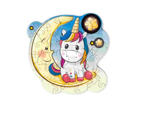 Деревянный пазл Лунный Единорог S kids 46071774551736