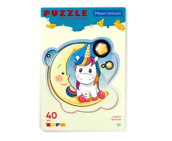 Деревянный пазл Лунный Единорог S kids 46071774551736