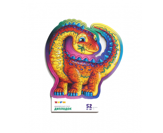 Деревянный фигурный пазл «Диплодок» kids S 46071774551738