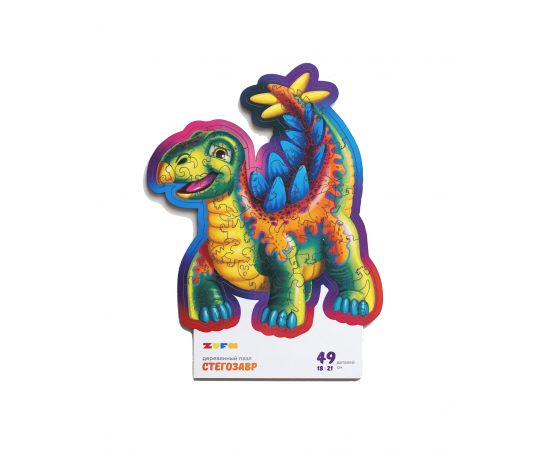 Деревянный фигурный пазл «Стегозавр» kids S 46071774551739