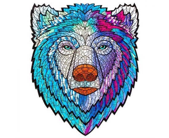 Деревянный пазл с двухслойной крышкой Медведь M 46071774551743