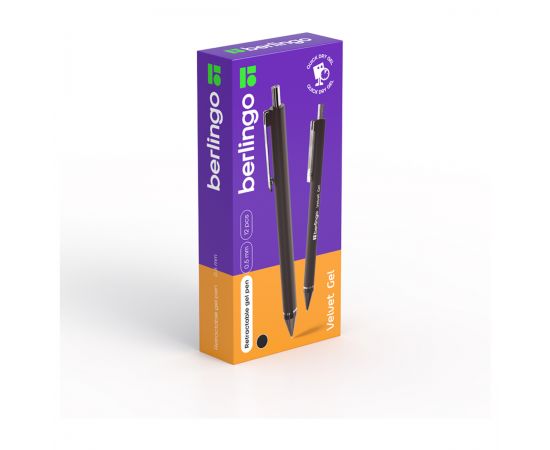 Ручка гелевая автоматическая Berlingo "Velvet gel" черная, 0,5мм CGm_50065