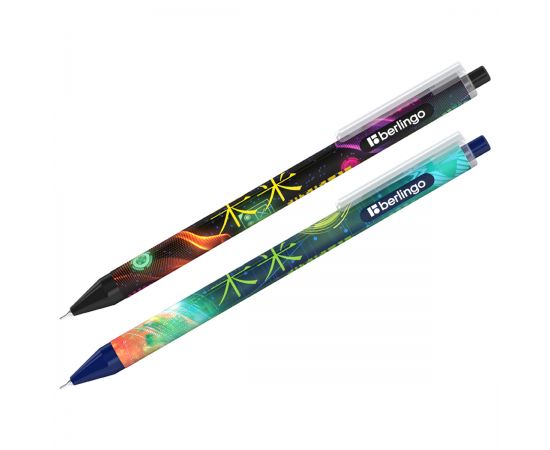 Ручка шариковая автоматическая Berlingo "Futureal" синяя, 0,7мм, грип, рисунок на корпусе, soft-touch, ассорти Cbm_07S12