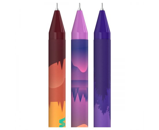 Ручка шариковая автоматическая Berlingo "Scenic" синяя, 0,7мм, грип, рисунок на корпусе,soft touch, ассорти Cbm_07S16