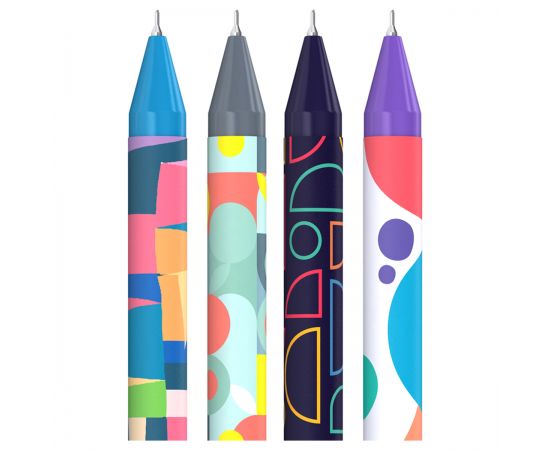 Ручка шариковая автоматическая Berlingo "Balance" синяя, 0,7мм, грип, рисунок на корпусе,soft touch, ассорти Cbm_07S18