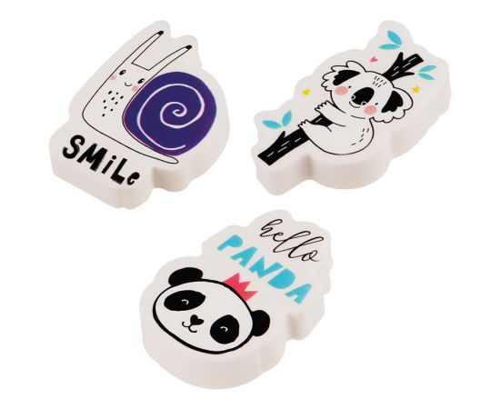 Набор ластиков MESHU "Cute friends" 3шт., фигурный, термопластичная резина, 40*30*13мм, пакет, европодвес MS_41774