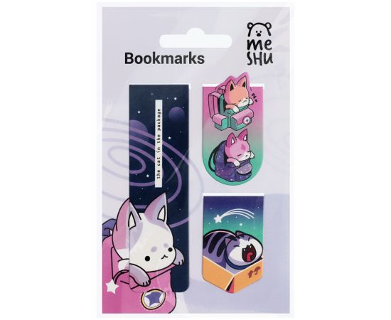 Закладки магнитные для книг, 3шт., MESHU "Catbox" MS_46725