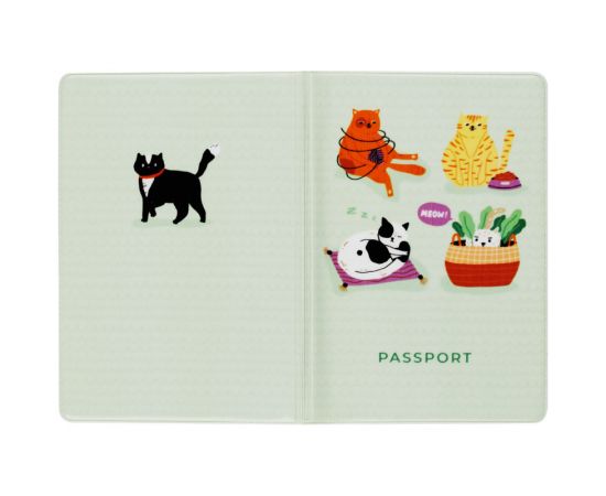 Обложка для паспорта MESHU "Meow", ПВХ, 2 кармана MS_47040