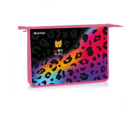 Папка для тетрадей 1 отделение, А4 Berlingo "Meow colors", 340*245*40мм, пластик, на молнии PPA42074