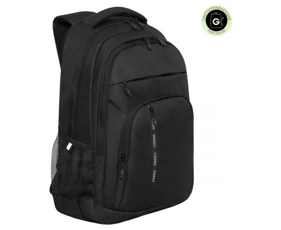 Рюкзак Grizzly, 32*47*17см, 2 отделения, 5 карманов, анатомическая спинка, черный RU-336-1/3