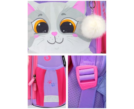 Ранец Berlingo Expert "Cute cat" 37*28*16см, 2 отделения, 2 кармана, анатомическая спинка RU07104