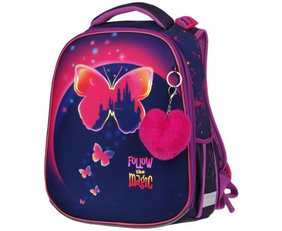 Ранец Berlingo Expert Max "Magic butterfly" 37*28*16см, 2 отделения, анатомическая спинка, дождевик в комплекте RU07132