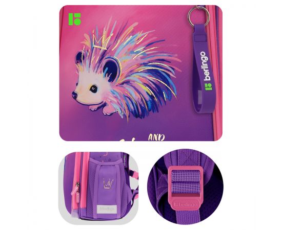 Ранец Berlingo Expert "Hedgehog" 37*28*16см, 2 отделения, 2 кармана, анатомическая спинка RU09006