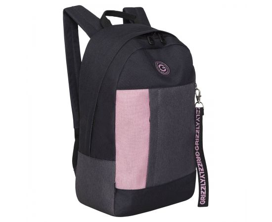 Рюкзак Grizzly, 24 * 37,5 * 12см, 1 отделение, 1 карман, укрепленная спинка, черный-розовый RXL-327-3/4