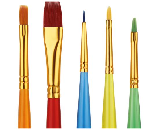 Набор кистей Мульти-Пульти 5шт., синтетика, круглая № 3, плоские № 2, 6, 14, овальная № 1, блистер SB_16594