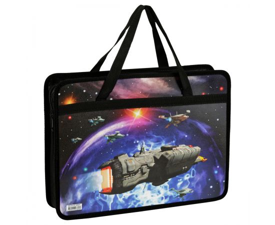 Папка с ручками А4 ArtSpace "Space shuttle", пластик, на молнии, 80мм ПМ-А4-25_49864