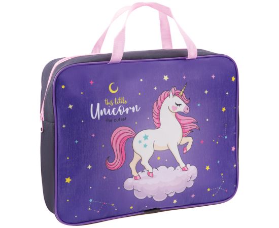 Папка с ручками А4 ArtSpace "Unicorn", полиэстер, на молнии, 70мм ПМД-4-20_16666