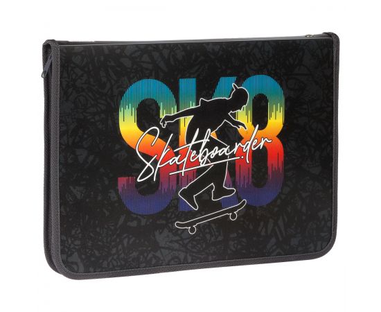 Папка для труда 1 отделение, А4, ArtSpace "Skateboard", 325*230*25мм, пластик, молния вокруг, откид. планка ПТР-5_48956