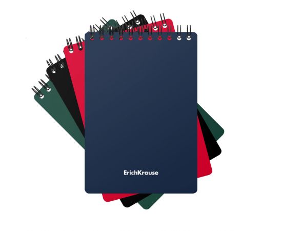 Блокнот с пластиковой обложкой на спирали ErichKrause® Classic, ассорти, А6, 60 листов, клетка 060625254-49674