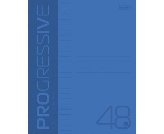 Тетрадь 48л А5ф ЛИНИЯ 65г/кв.м Пластиковая обложка на скобе PROGRESSIVE   Синяя 48Т5В2