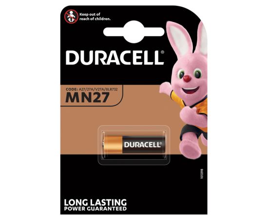 Батарейка Duracell MN27 (27A) 12V алкалиновая, 1BL 5000394023352