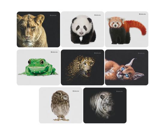 Коврик для мыши Defender Wild Animals 220*180*2мм, ассорти 8 видов 50803
