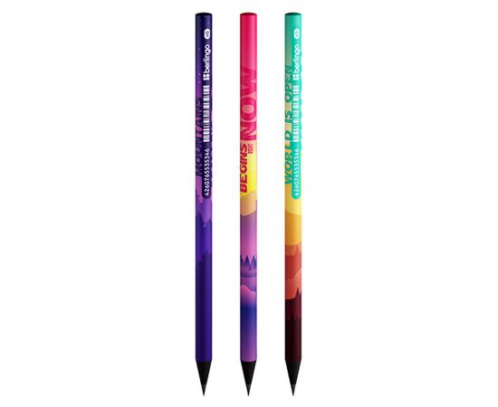 Карандаш ч/г Berlingo "Scenic" HB, круглый, заточен., ассорти BP00S16