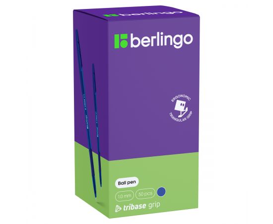 Ручка шариковая Berlingo "Tribase grip" синяя, 1,0мм, грип CBp_10971