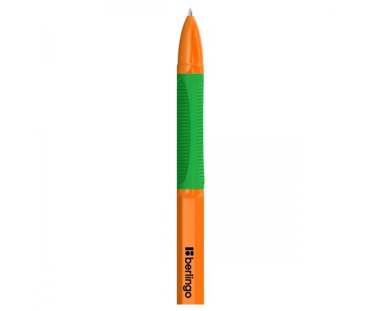 Ручка шариковая Berlingo "Tribase grip orange" зеленая, 0,7мм, грип CBp_70961