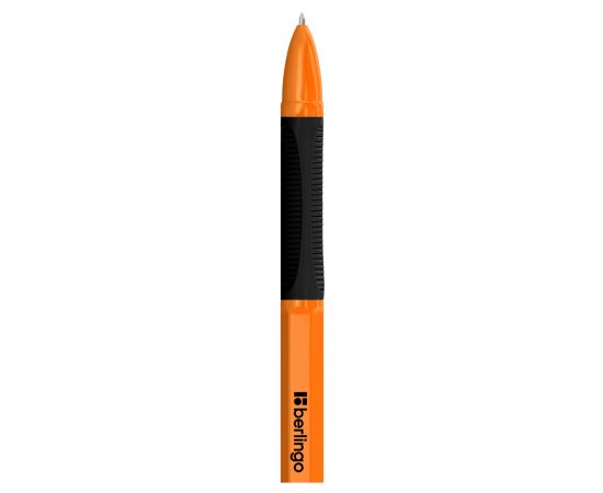 Ручка шариковая Berlingo "Tribase grip orange" черная, 0,7мм, грип CBp_70964