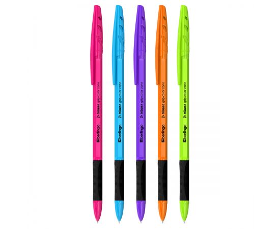 Ручка шариковая Berlingo "Tribase grip color zone" синяя, 0,7мм, грип, ассорти CBp_70967