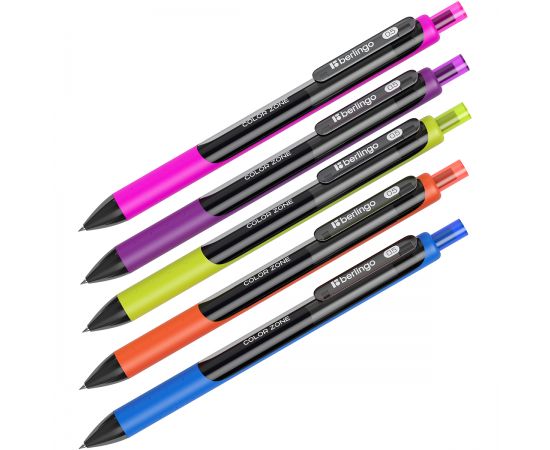 Ручка гелевая автоматическая Berlingo "Color Zone gel" черная, 0,5мм, грип CGm_50062